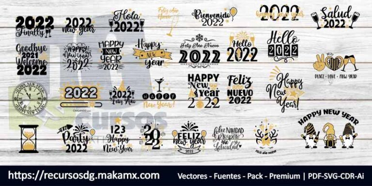 Vectores de año nuevo 2022 happy New Year