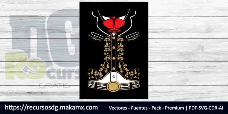 Plantilla charro para impresión playera mariachi vector